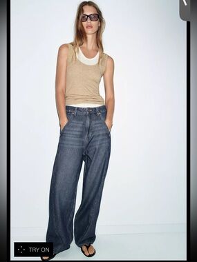 Zara balloon seam jeans